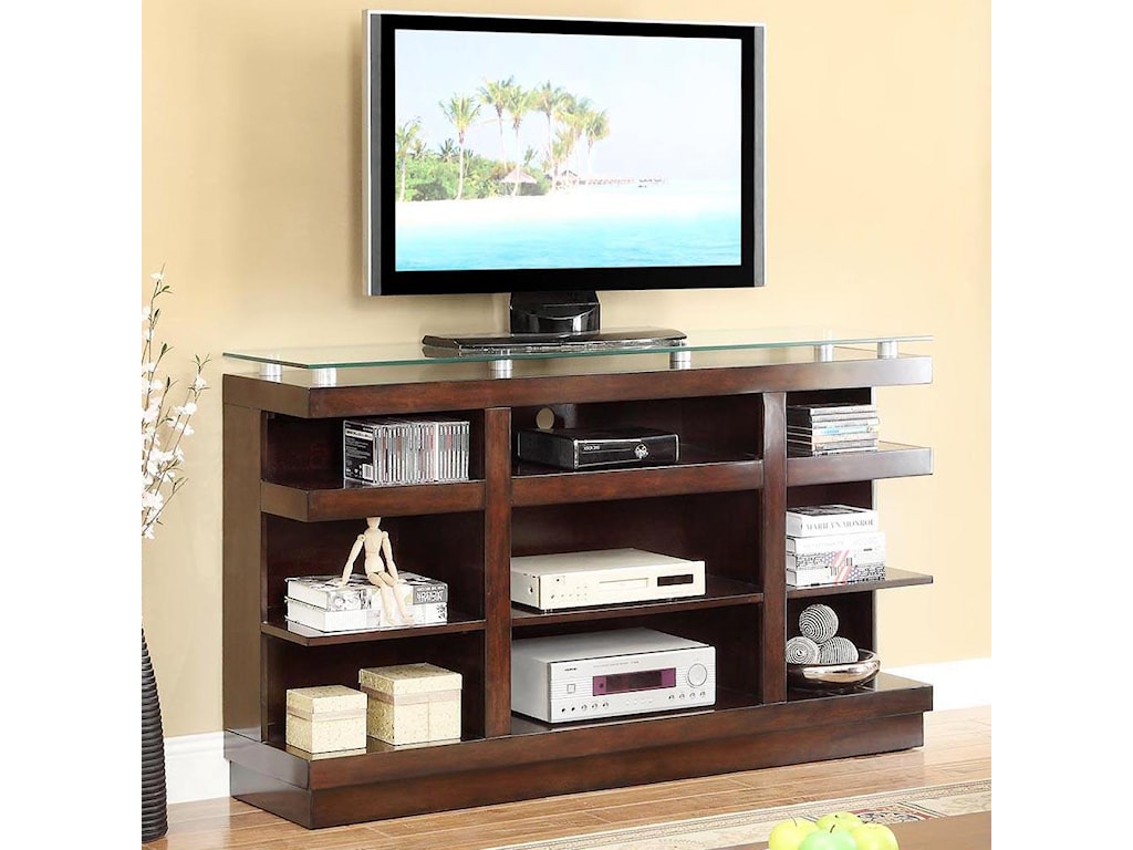 Legends Furniture Novella 9 Shelf Tv Stand With Glass Top