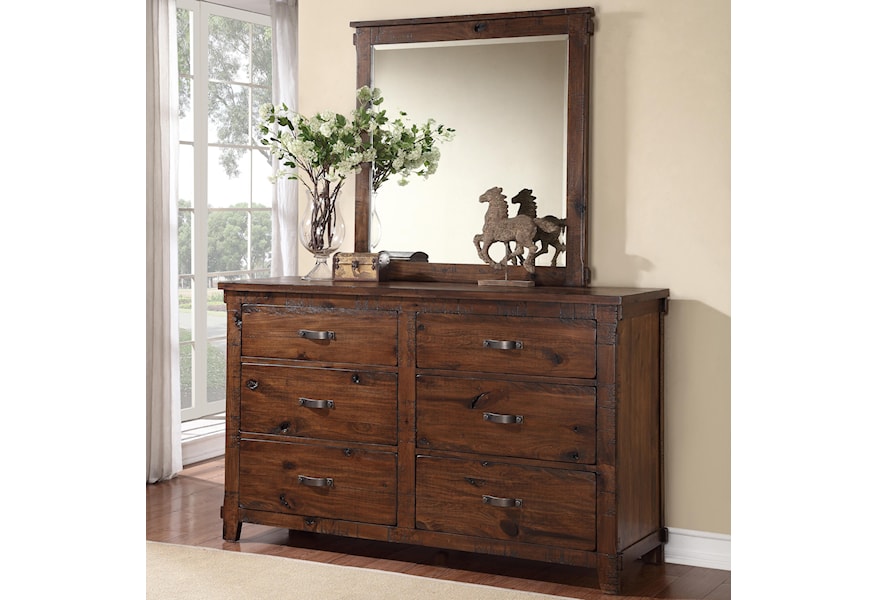 Legends Furniture Restoration Rustic 6 Drawer Dresser And Mirror