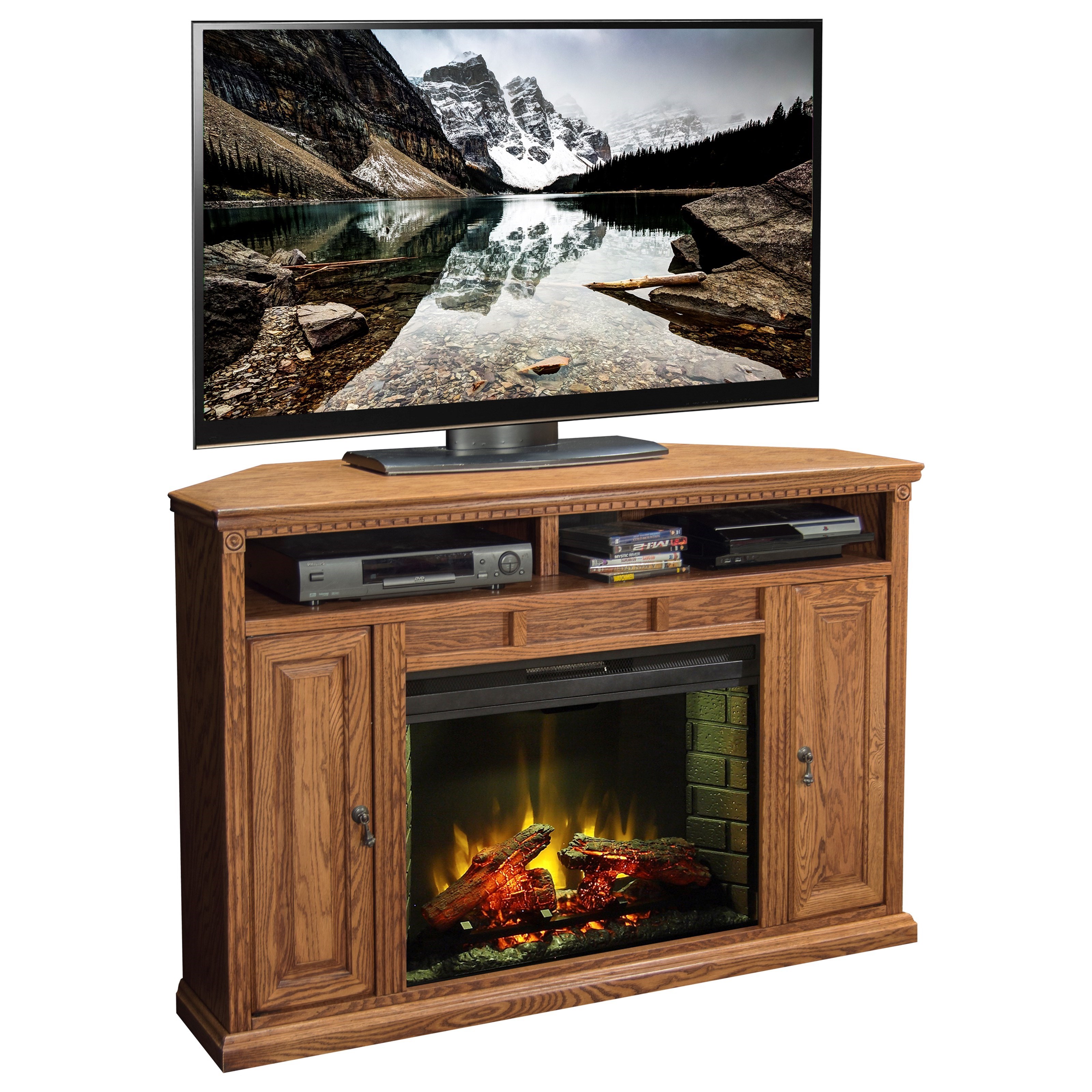 Legends Furniture Scottsdale Sd5102 Rst 56 Inch Corner Fireplace