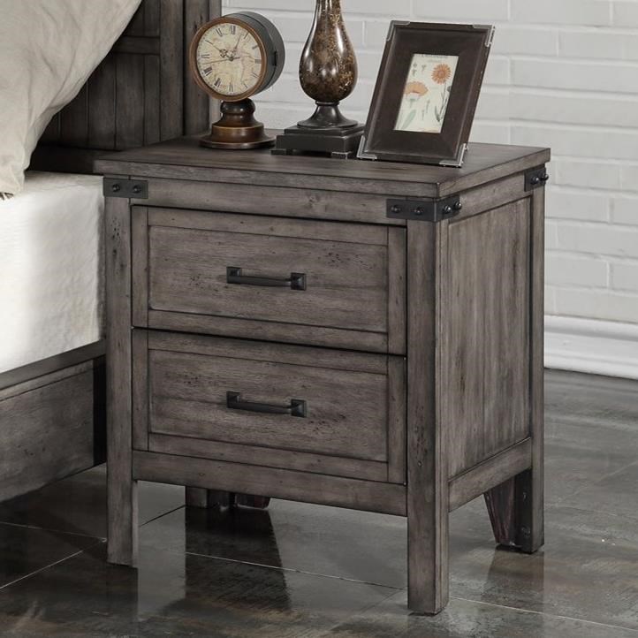 Legends Furniture Storehouse Collection Zstr 7015 Storehouse 2 Drawer Night Stand Dunk Bright Furniture Nightstands
