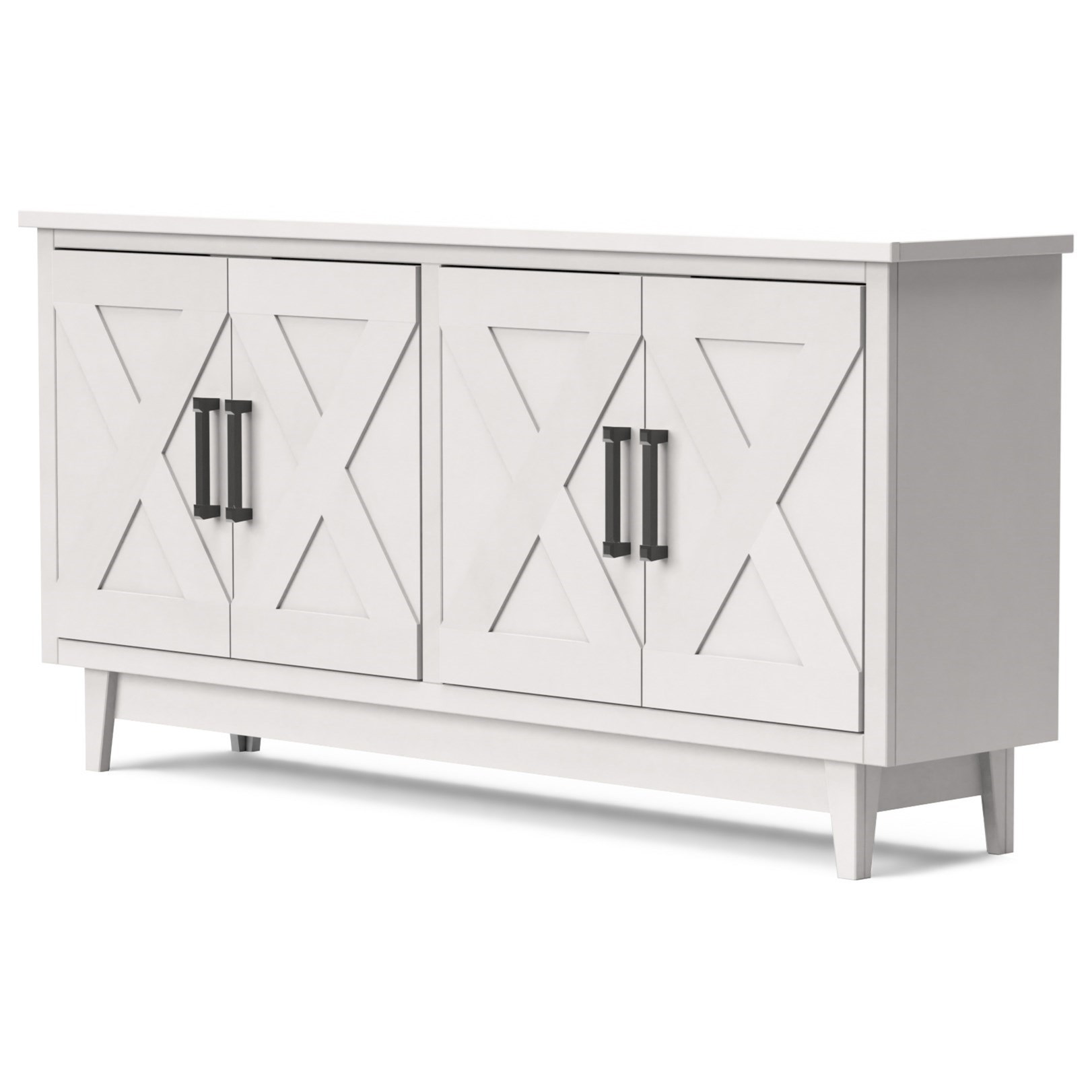 Legends Furniture Vaca Vc1022 Wht Farmhouse Style 4 Door Cabinet