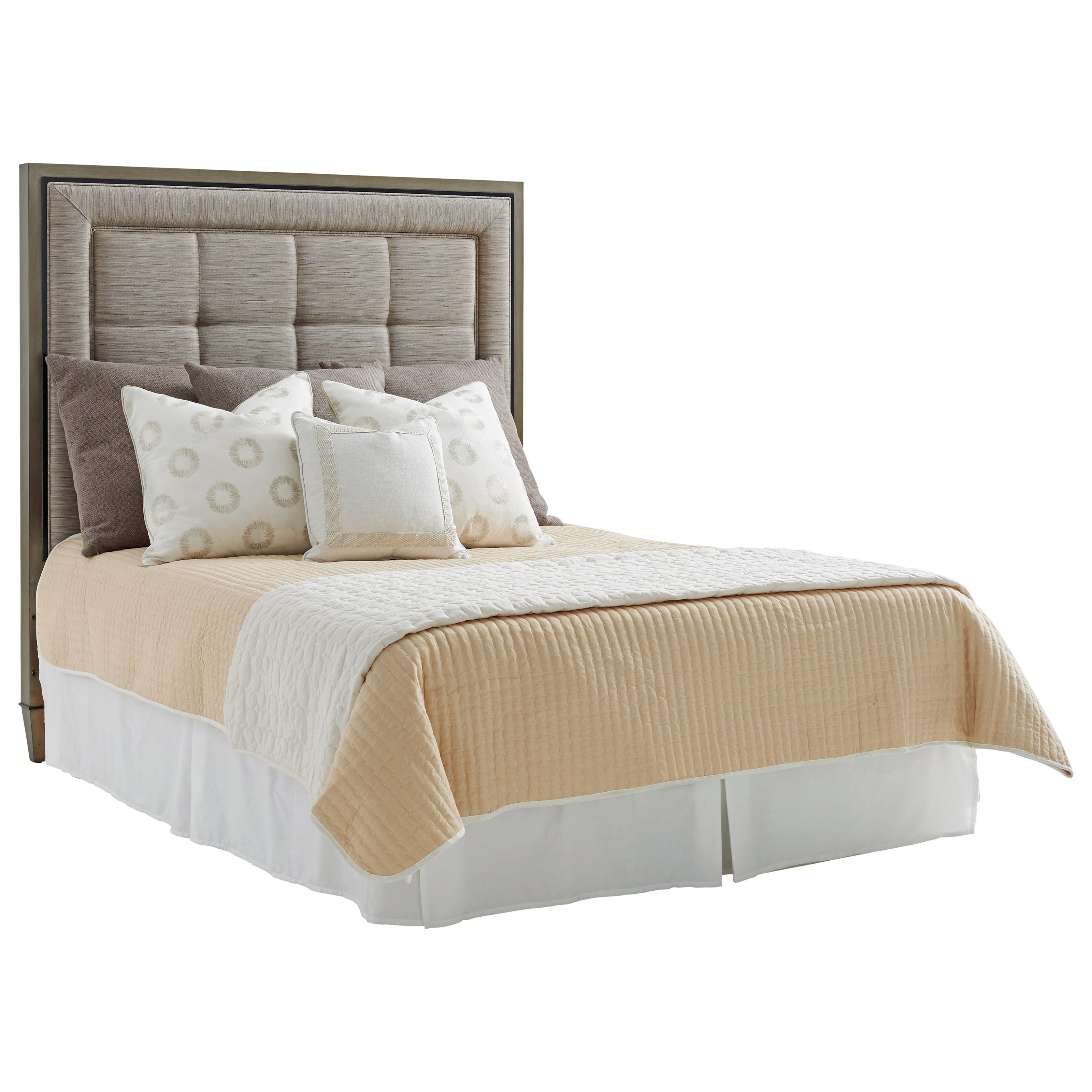 Lexington Ariana St Tropez Queen Size Upholstered Panel Headboard In Satenay Gray Wayside Furniture Headboards