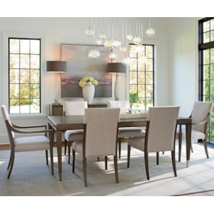Lexington Ariana Seven Piece Contemporary Dining Set With Chateau Table And Saverne Chairs Hudson S Furniture Dining 7 Or More Piece Sets