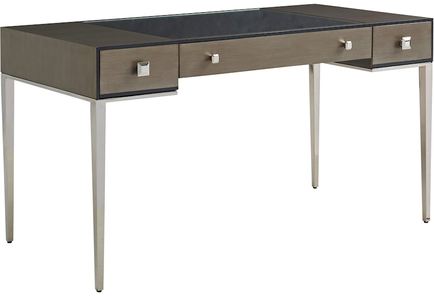 Lexington Ariana 732 933c Foreau Writing Desk With Drop Front Keyboard Storage And Mirrored Top Baer S Furniture Table Desks Writing Desks