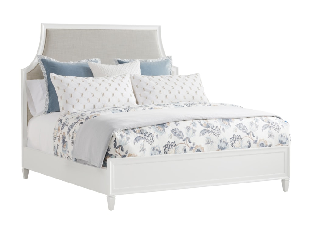 Lexington Avondale Inverness Queen Upholstered Bed With Taupe Fabric Howell Furniture Upholstered Beds