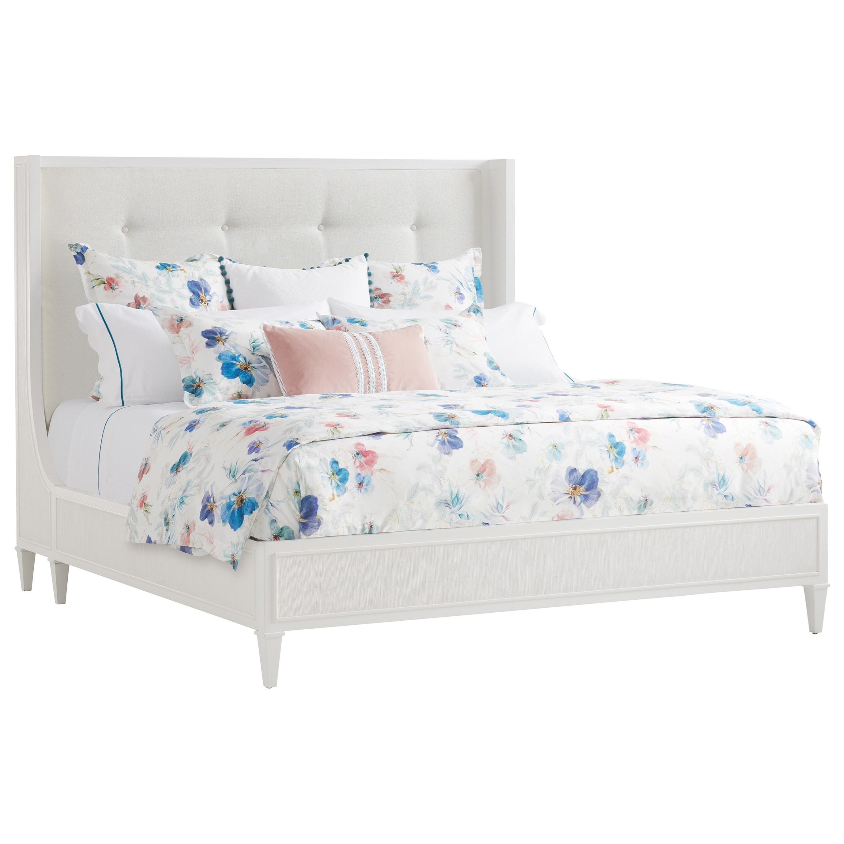 Lexington Avondale Arlington Queen Platform Bed With Upholstered Tufted Headboard Howell Furniture Upholstered Beds