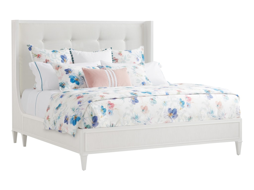 Lexington Avondale Arlington Queen Platform Bed With Upholstered Tufted Headboard Howell Furniture Upholstered Beds