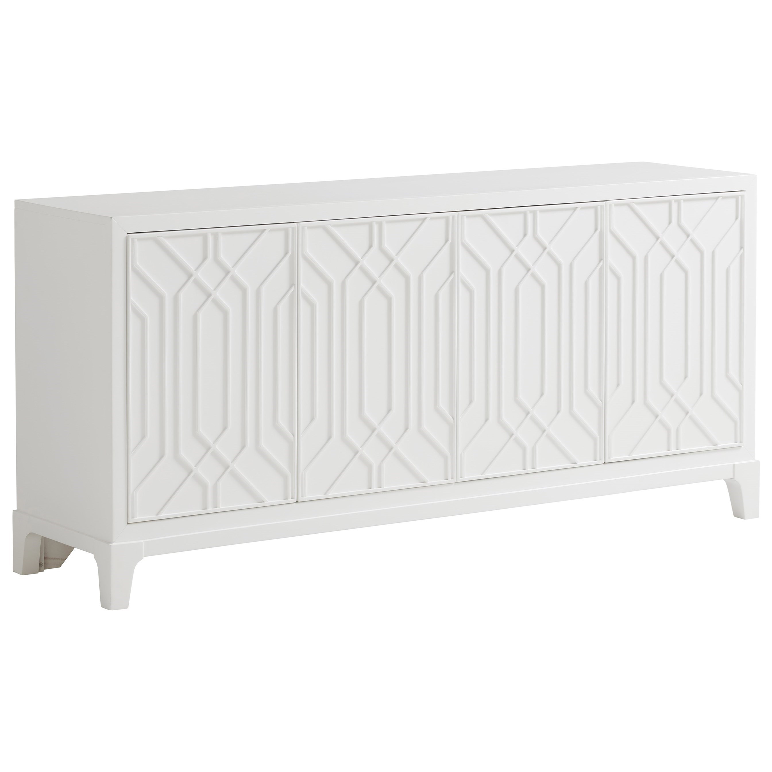 Lexington Avondale Oak Creek Fretwork Buffet Tv Stand With 4