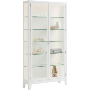 Lexington Avondale 415 864 Lakeshore Full Length Glass Curio Cabinet White With Adjustable Shelves And And Led Lights Hudson S Furniture Curio Cabinets