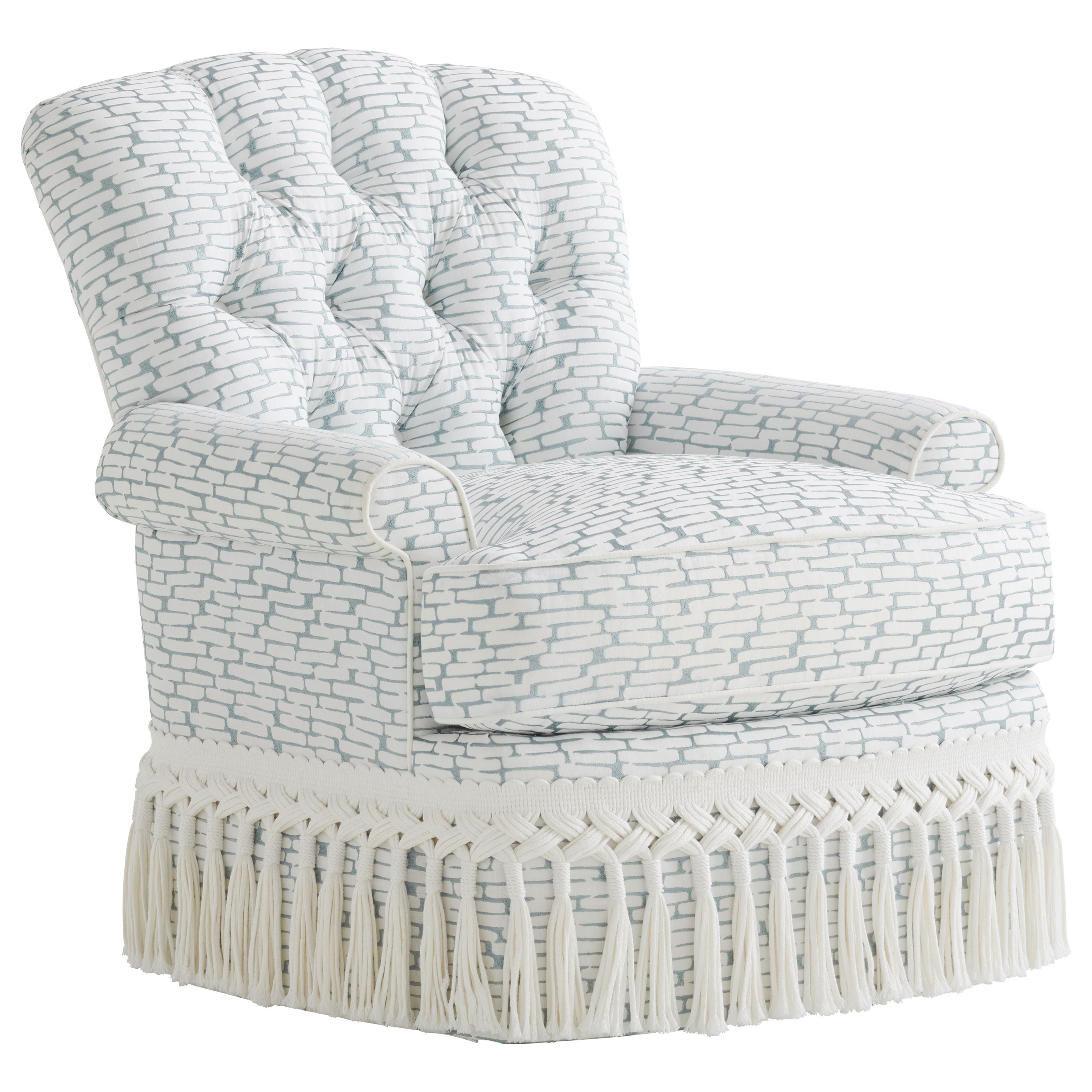 Lexington Avondale Kempton Skirted Chair With Button Tufting Howell Furniture Upholstered Chairs