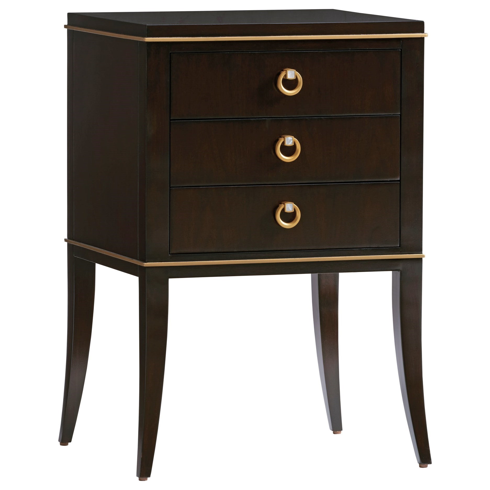 Lexington Carlyle Bella 3 Drawer Night Table With Tall Saber Legs Sprintz Furniture Nightstands