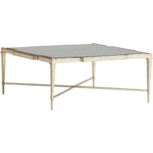 Lexington Carlyle Pierre Square Silver Leaf Cocktail Table With Antiqued Mirror Top Jacksonville Furniture Mart Cocktail Coffee Tables
