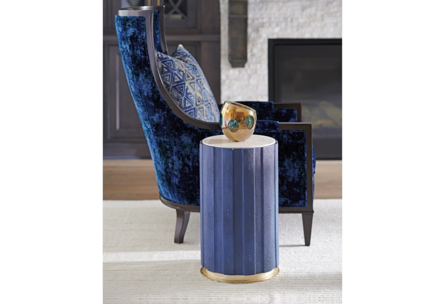 Lexington Carlyle 738 950 Chelsea Cobalt Shagreen Accent Table