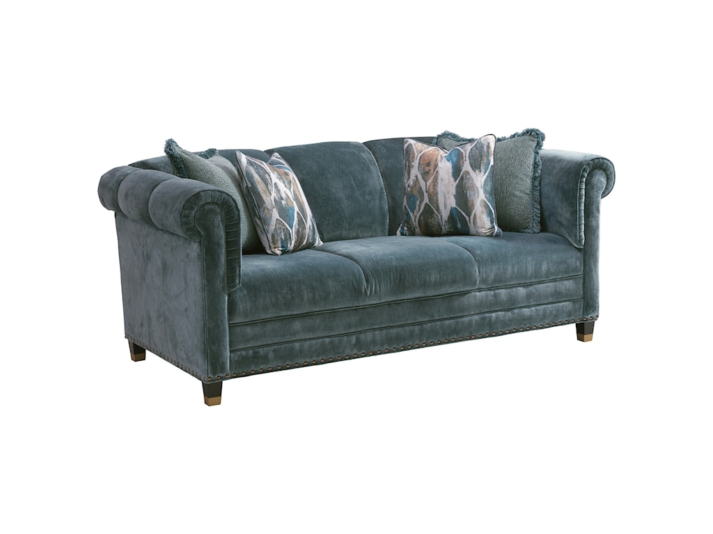 Lexington Carlyle Springfield Apartment Sofa With Nailheads And