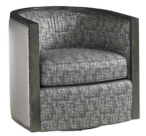 Lexington Carrera Palermo Swivel Chair With Exposed Wood And Nailhead Trim Howell Furniture Upholstered Chairs