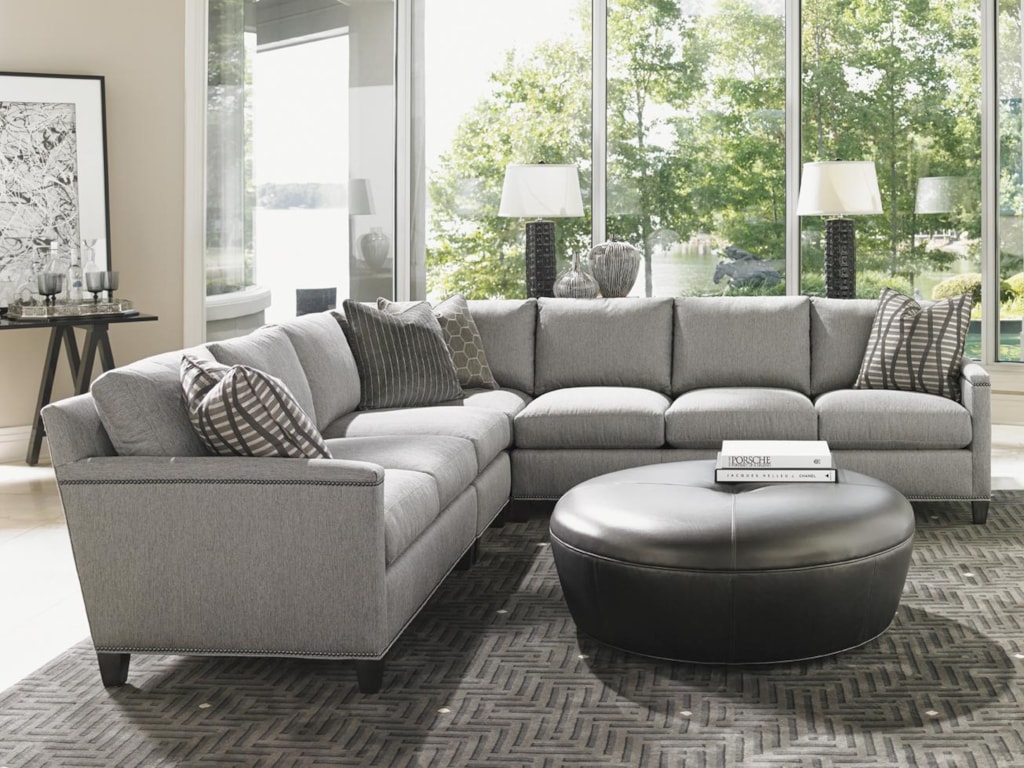 Lexington Carrera Strada Four Piece Sectional Sofa With Nailhead Lexington Carrera Strada Four Piece Sectional Sofa With Nailhead