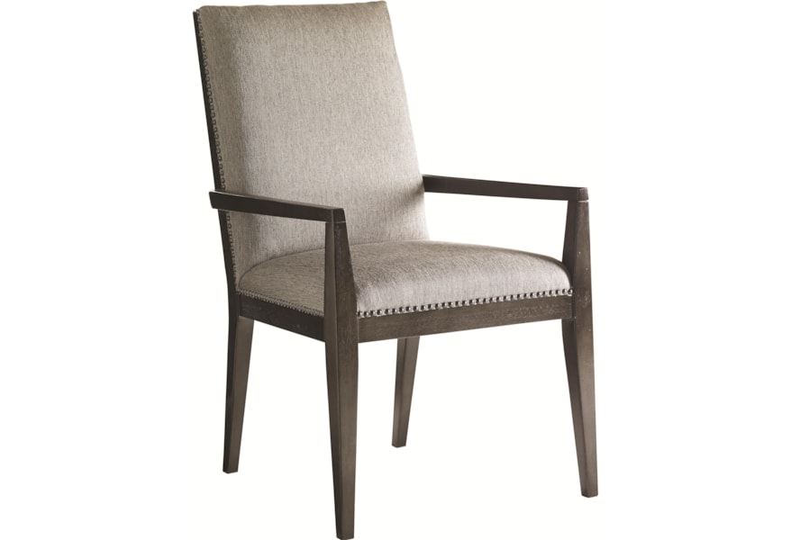 Lexington Carrera Customizable Vantage Upholstered Arm Chair Sprintz Furniture Dining Arm Chairs