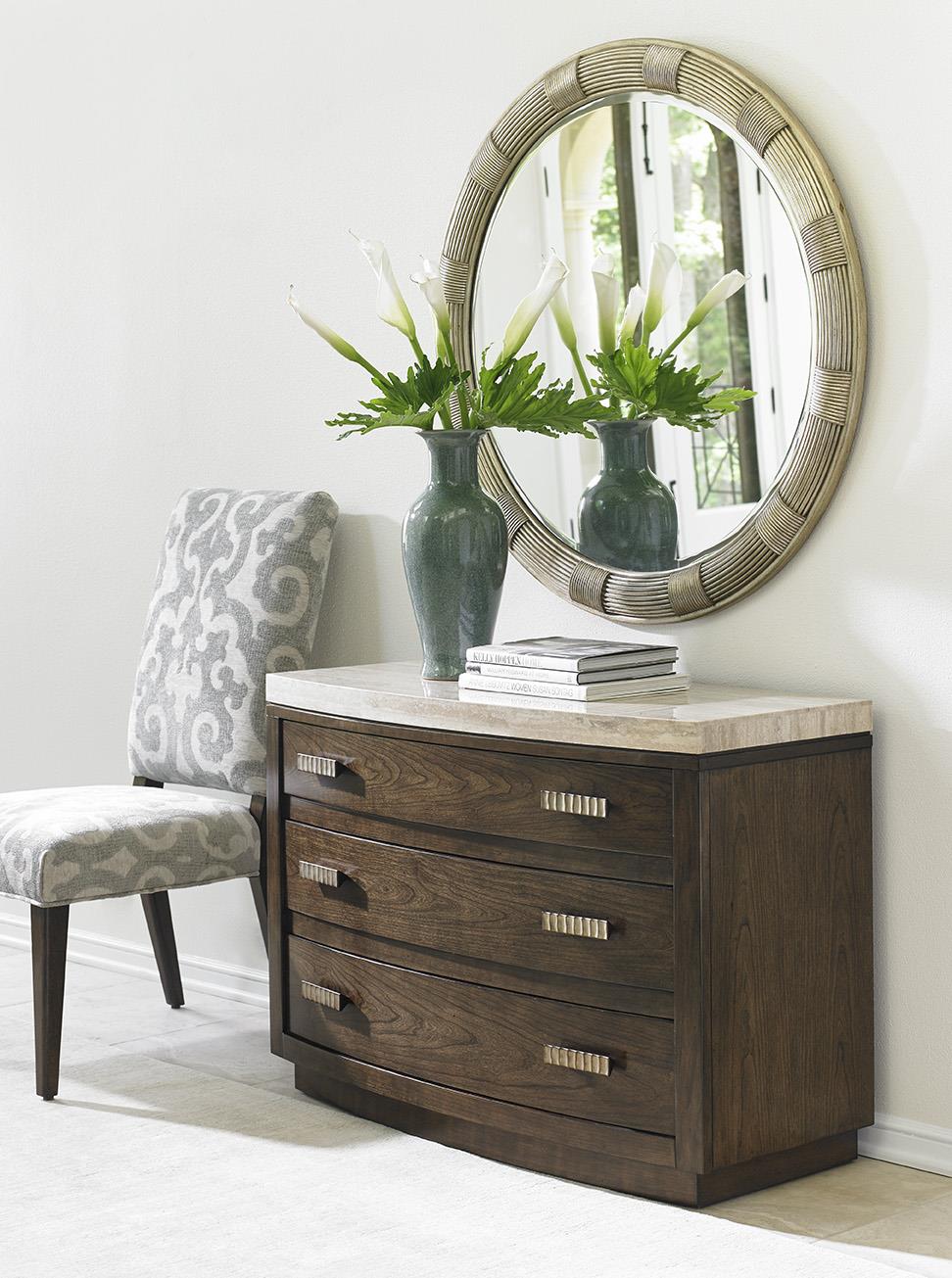 Lexington Laurel Canyon Beverly Round Mirror With Hand Burnsihed