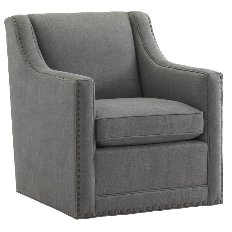 Lexington Lexington Upholstery 7620 11sw Barrier Swivel Chair With Nailhead Trim Hudson S Furniture Upholstered Chairs