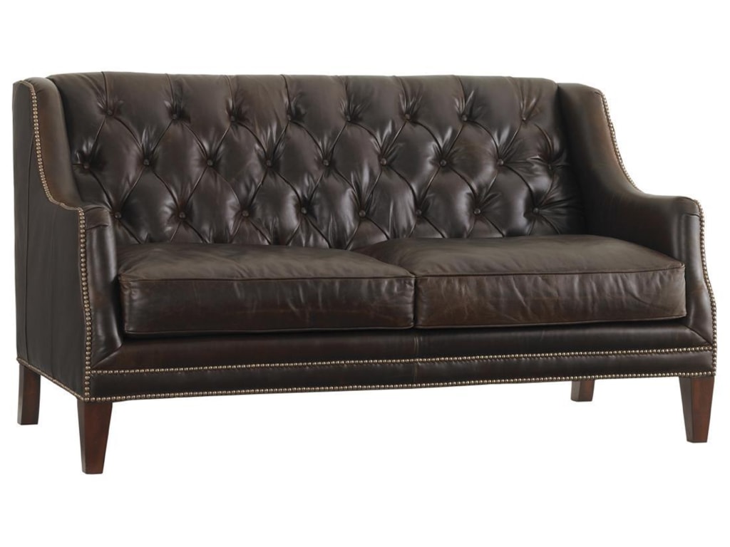 Lexington Leather Sloane Tufted Settee With
