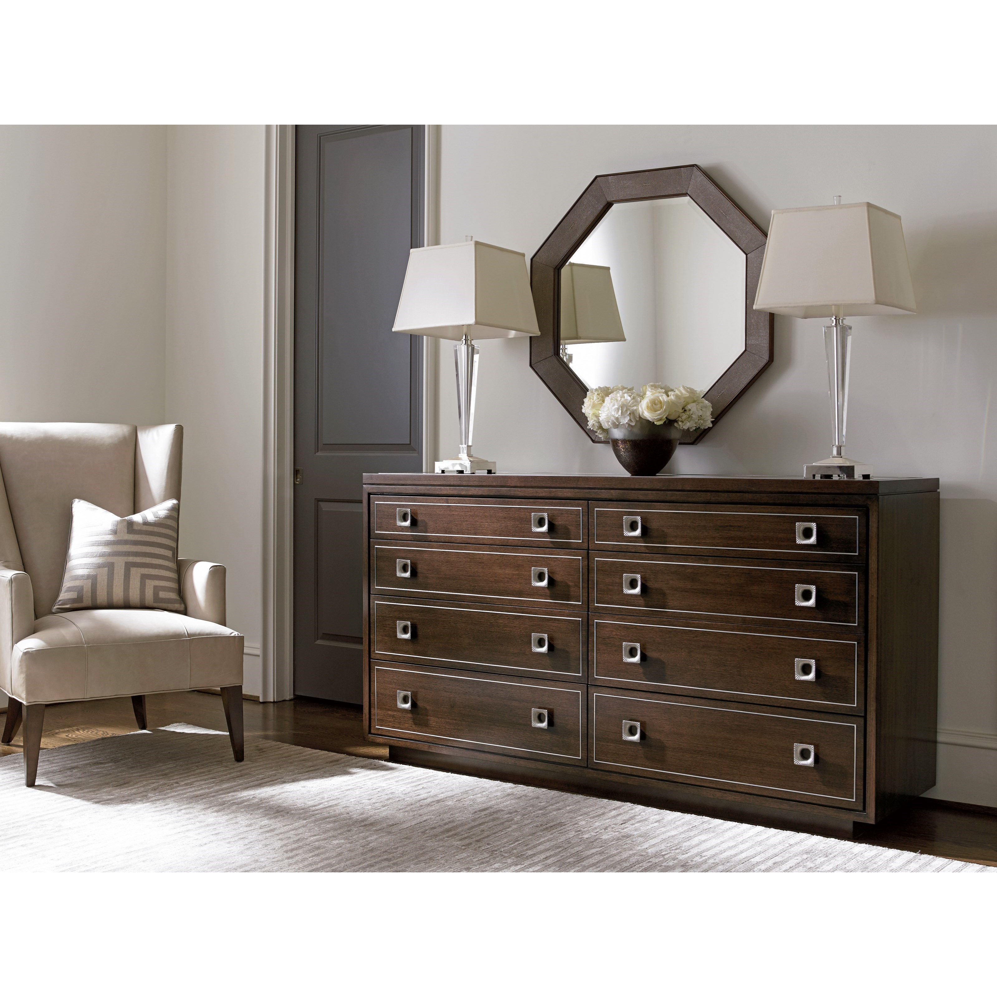 Lexington Macarthur Park Montage Dresser And Riva Mirror Set
