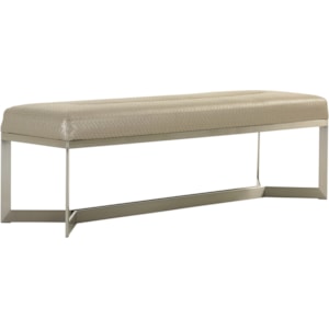 Lexington Macarthur Park 729 536c Amador Upholstered Bed Bench With Geometric Stainless Steel Base Hudson S Furniture Upholstered Benches