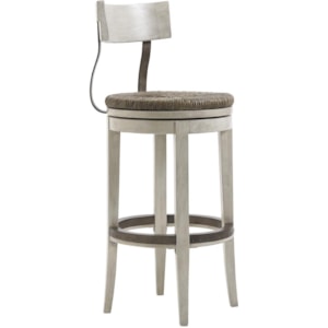 Lexington Oyster Bay 714 816 01 Merrick Swivel Bar Stool With Rush Seat Baer S Furniture Bar Stools