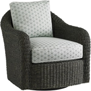 Lexington Oyster Bay 7726 11sw Seabury Swivel Chair With Woven Water Hyacinth Frame Hudson S Furniture Upholstered Chairs