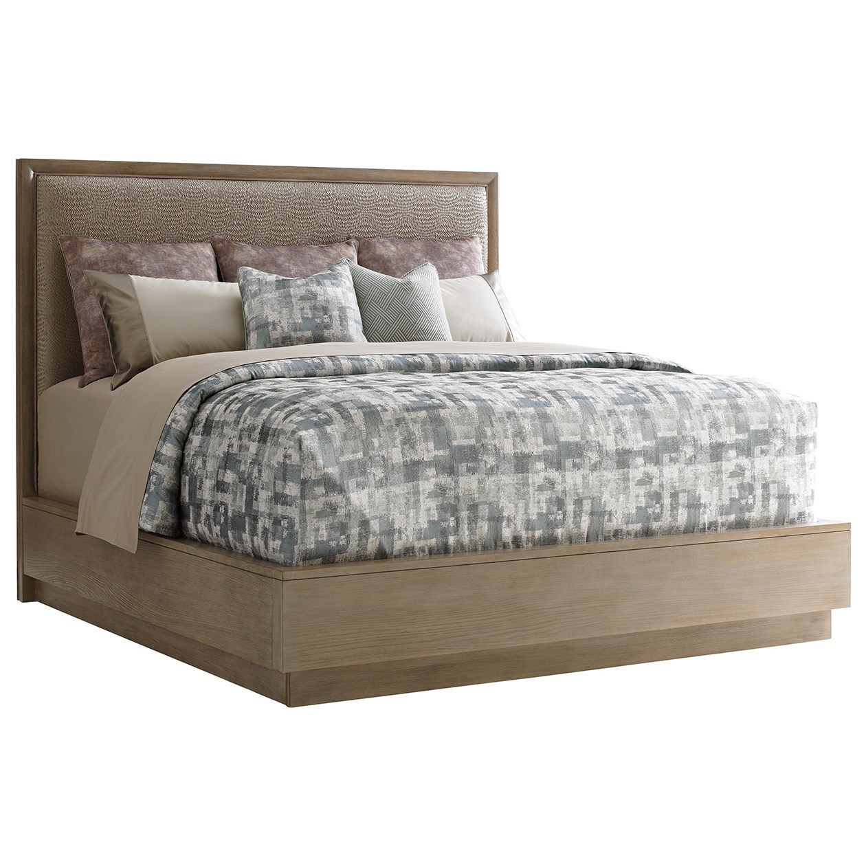 Lexington Shadow Play 725 133c Uptown Queen Platform Bed With Upholstered Faux Leather Headboard Baer S Furniture Platform Beds Low Profile Beds