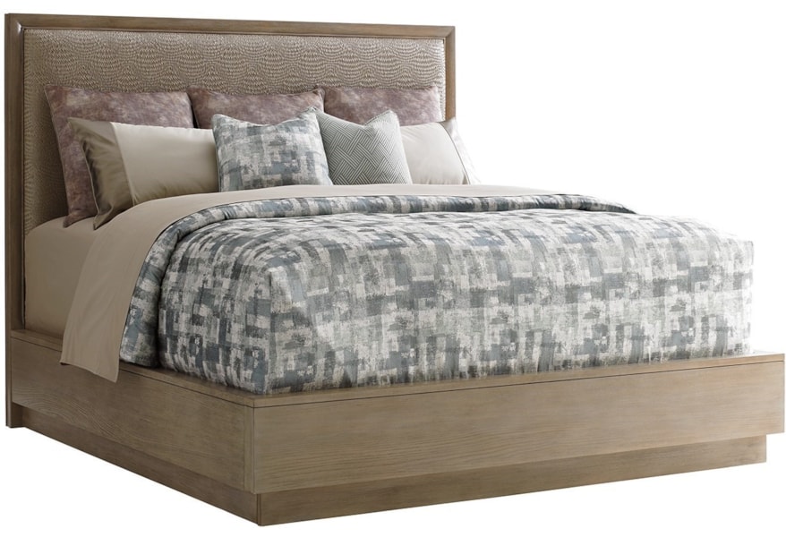 Lexington Shadow Play 725 133c Uptown Queen Platform Bed With Upholstered Faux Leather Headboard Baer S Furniture Platform Beds Low Profile Beds