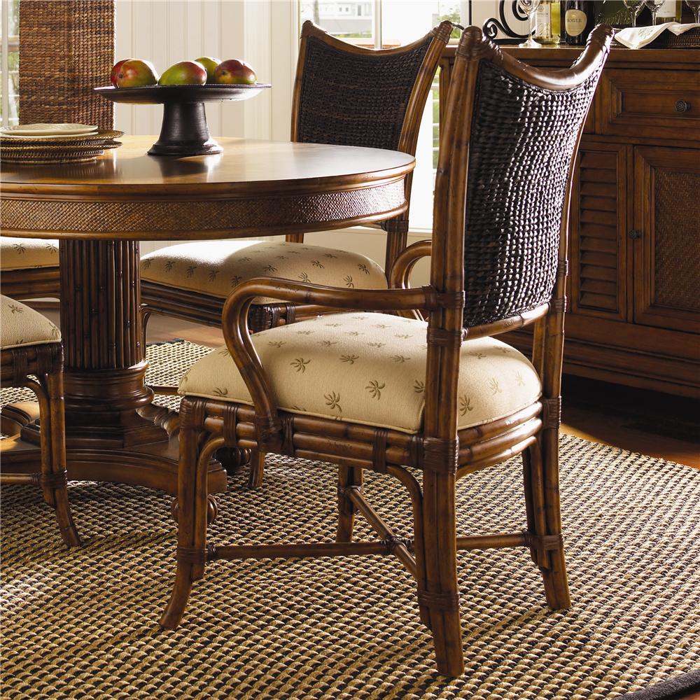 Tommy Bahama Home Island Estate 531 881 Mangrove Woven Abaca Back Arm Chair Baer S Furniture Dining Arm Chairs