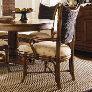 Tommy Bahama Home Island Estate Mangrove Woven Abaca Back Arm Chair Belfort Furniture Dining Arm Chairs