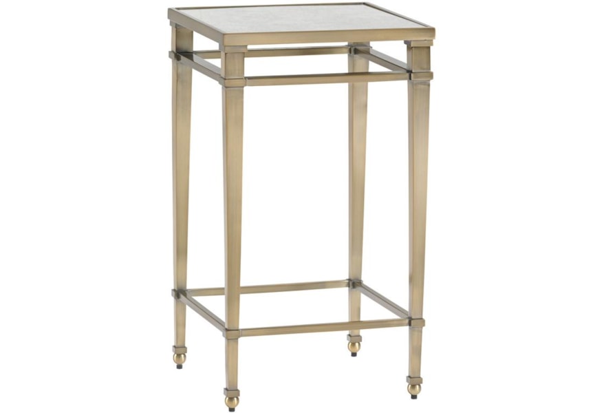 Lexington Kensington Place Transitional Coville Metal Accent Tablewith Burnished Brass Finish And Antiqued Mirror Top Belfort Furniture End Tables