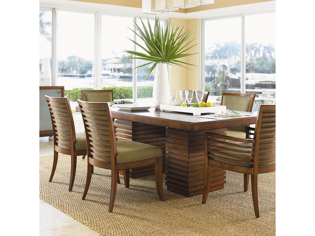 Tommy Bahama Home Ocean Club 7 Piece Peninsula Dining Table