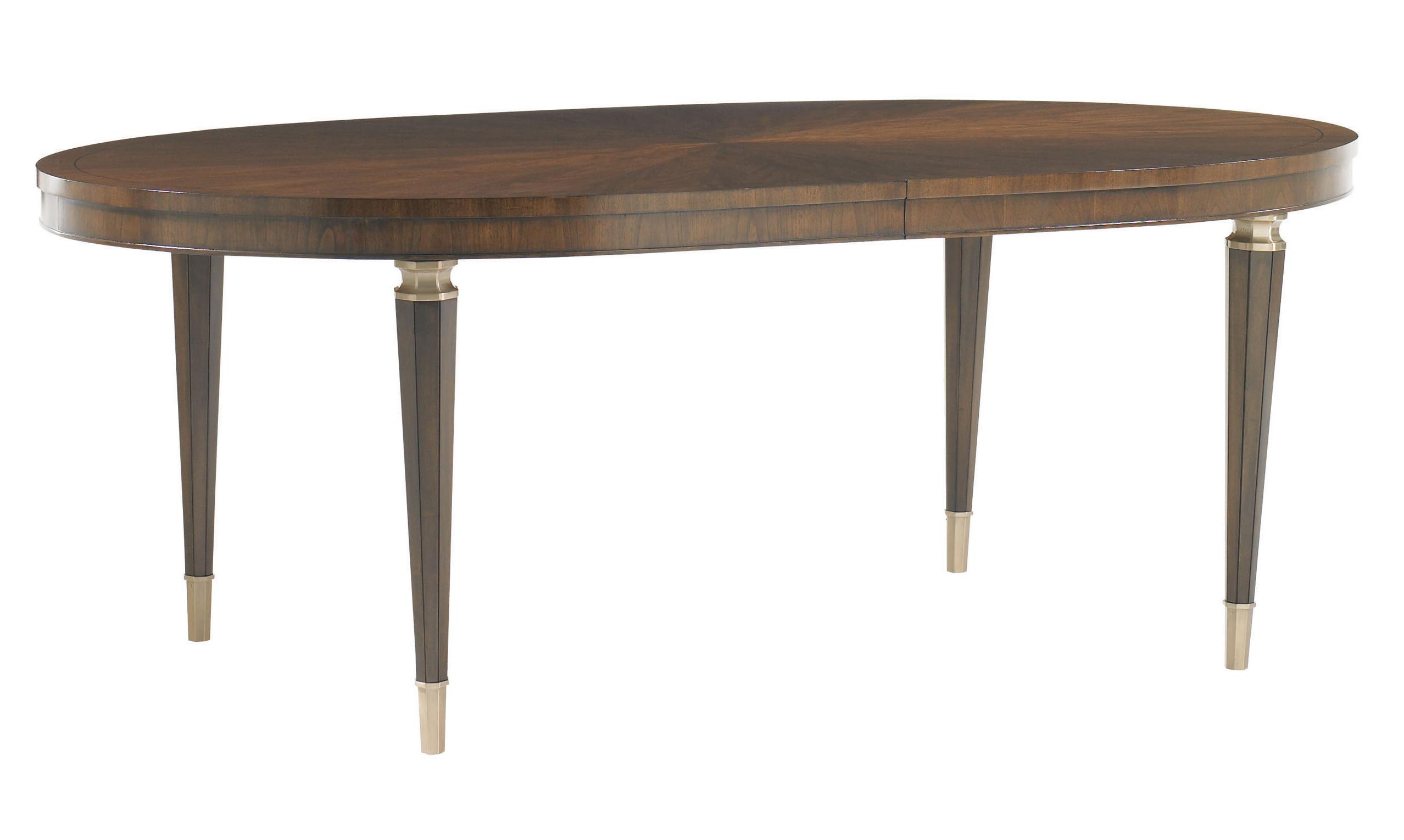 Lexington Tower Place Contemporary Drake Oval Dining Table With Rose Gold Ferrules Howell Furniture Dining Tables