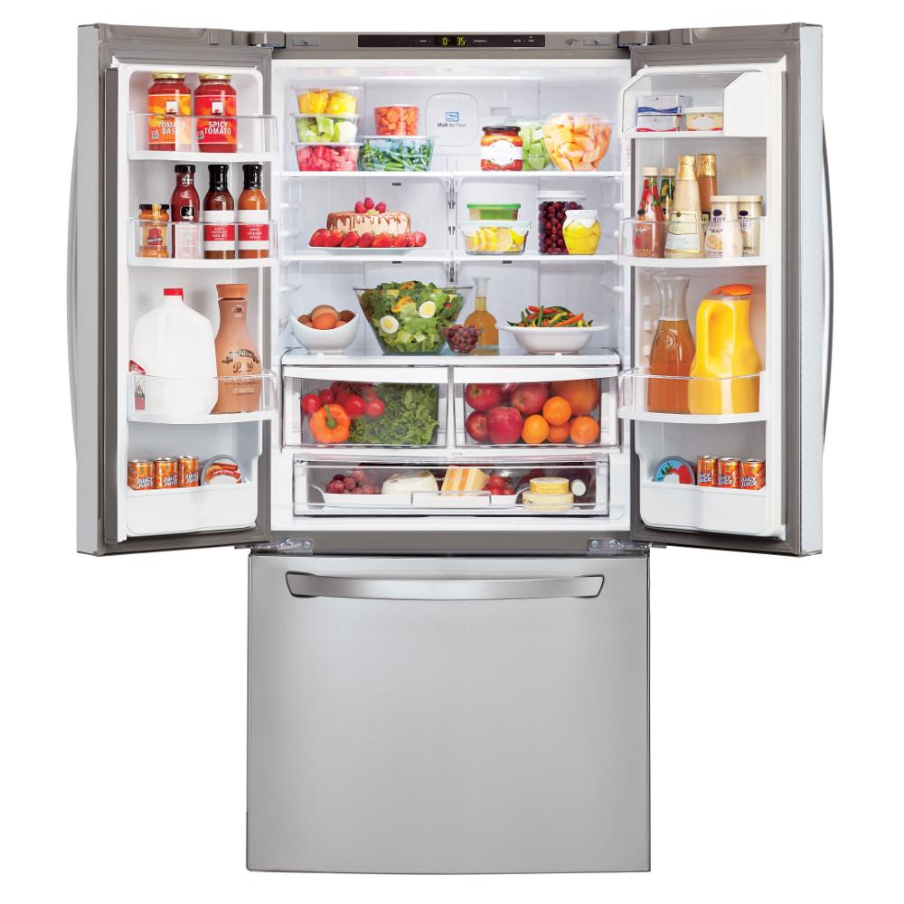 Lg Appliances Lfc22770st Energy Star Reg 22 Cu Ft 3 Door Large Capacity French Door Refrigerator Furniture And Appliancemart Refrigerator Bottom Freezer