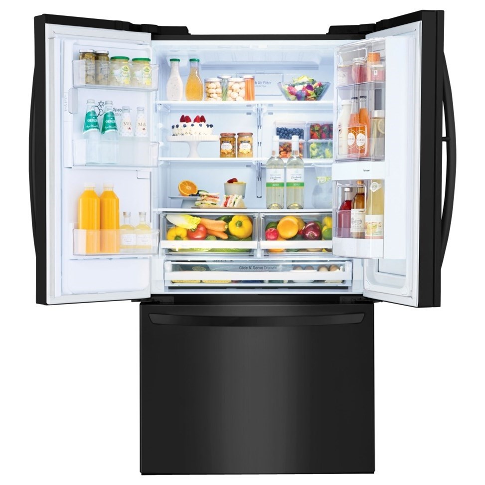 Lg Appliances 28 Cu Ft Smart Wi Fi Enabled Instaview Door In Door Refrigerator Sheely S Furniture Appliance Refrigerator French Door