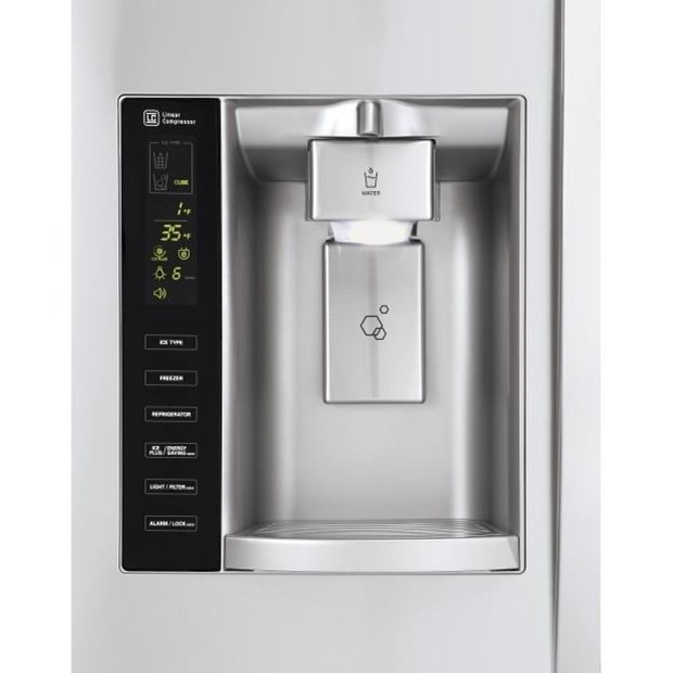 Lg Appliances 22 Cu Ft Ultra Large Capacity Side By Side Counter Depth Refrigerator With Ice Water Dispenser Sheely S Furniture Appliance Refrigerator Side X Side With Dispenser