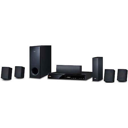 Ontstaan vergeven lever LG Electronics 749-75918-6 1,000 Watt 5.1 Channel Smart Home Theater System  with Blu-Ray Player and Wireless Speakers | Furniture Fair - North Carolina  | Home Theater System