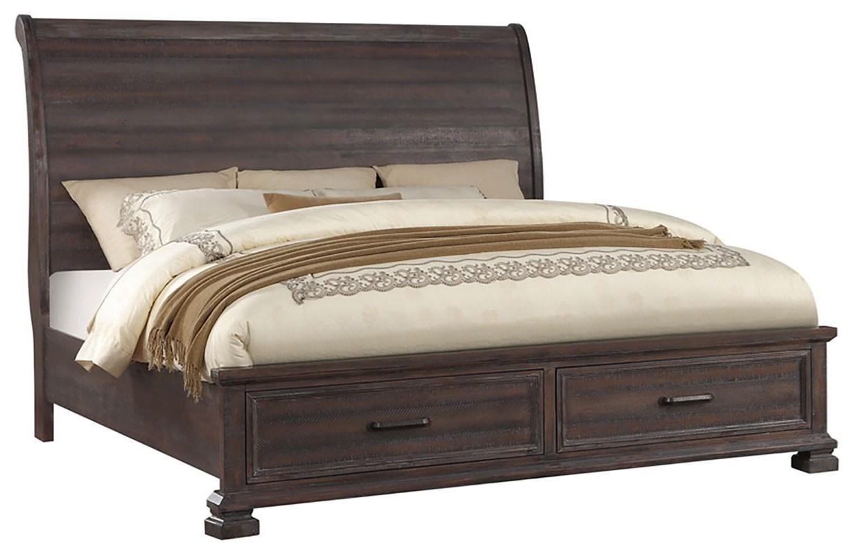 Lg Interiors Camelot Queen Sleigh Bed With Footboard Storage