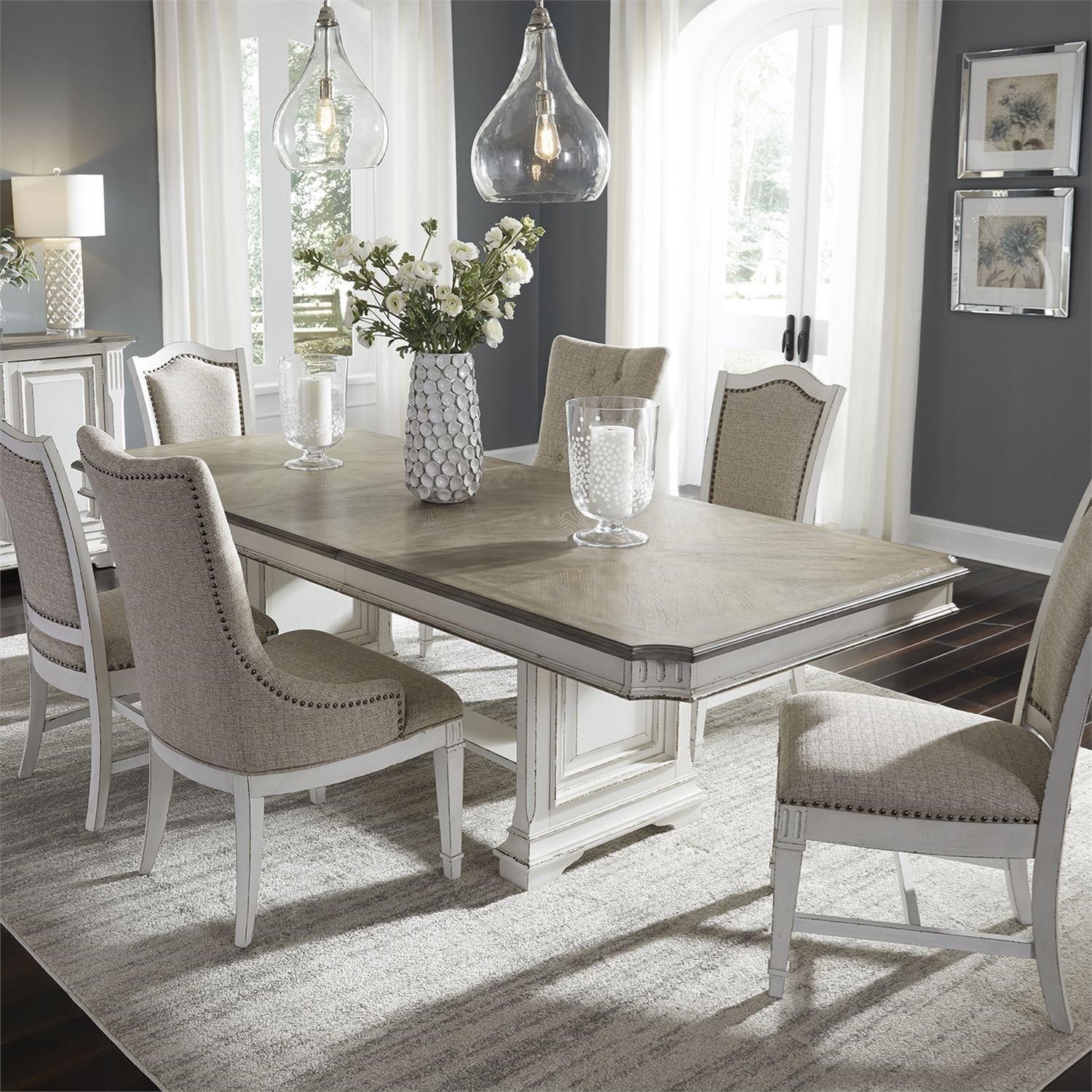 Liberty Furniture Abbey Park 7 Piece Trestle Table Set Lindy S Furniture Company Dining 7 Or More Piece Sets