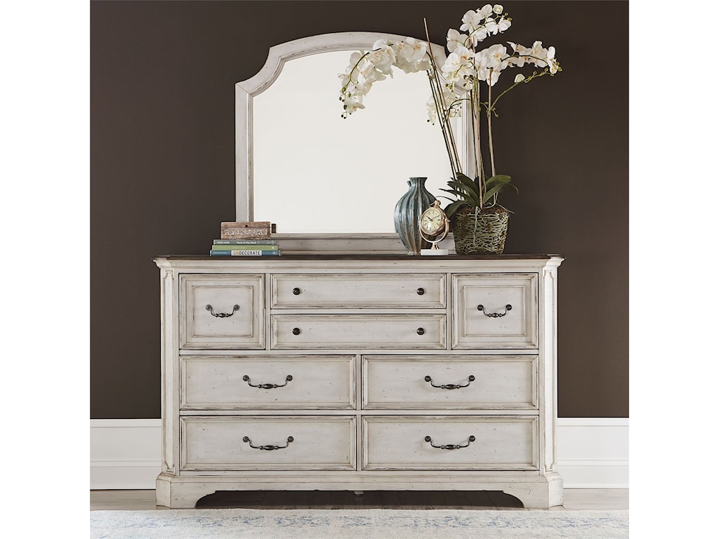 Liberty Furniture Abbey Road Relaxed Vintage Dresser And Mirror