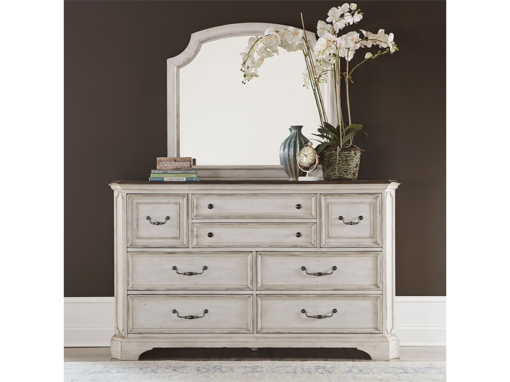Liberty Furniture Abbey Road Relaxed Vintage Dresser And Mirror