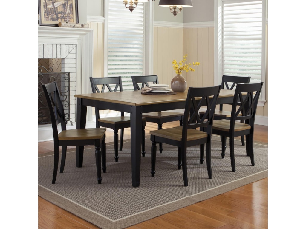 Liberty Furniture Al Fresco Ii Seven Piece Rectangular Table And Liberty Furniture Al Fresco Ii Seven Piece Rectangular Table And Double X Back Chairs Set