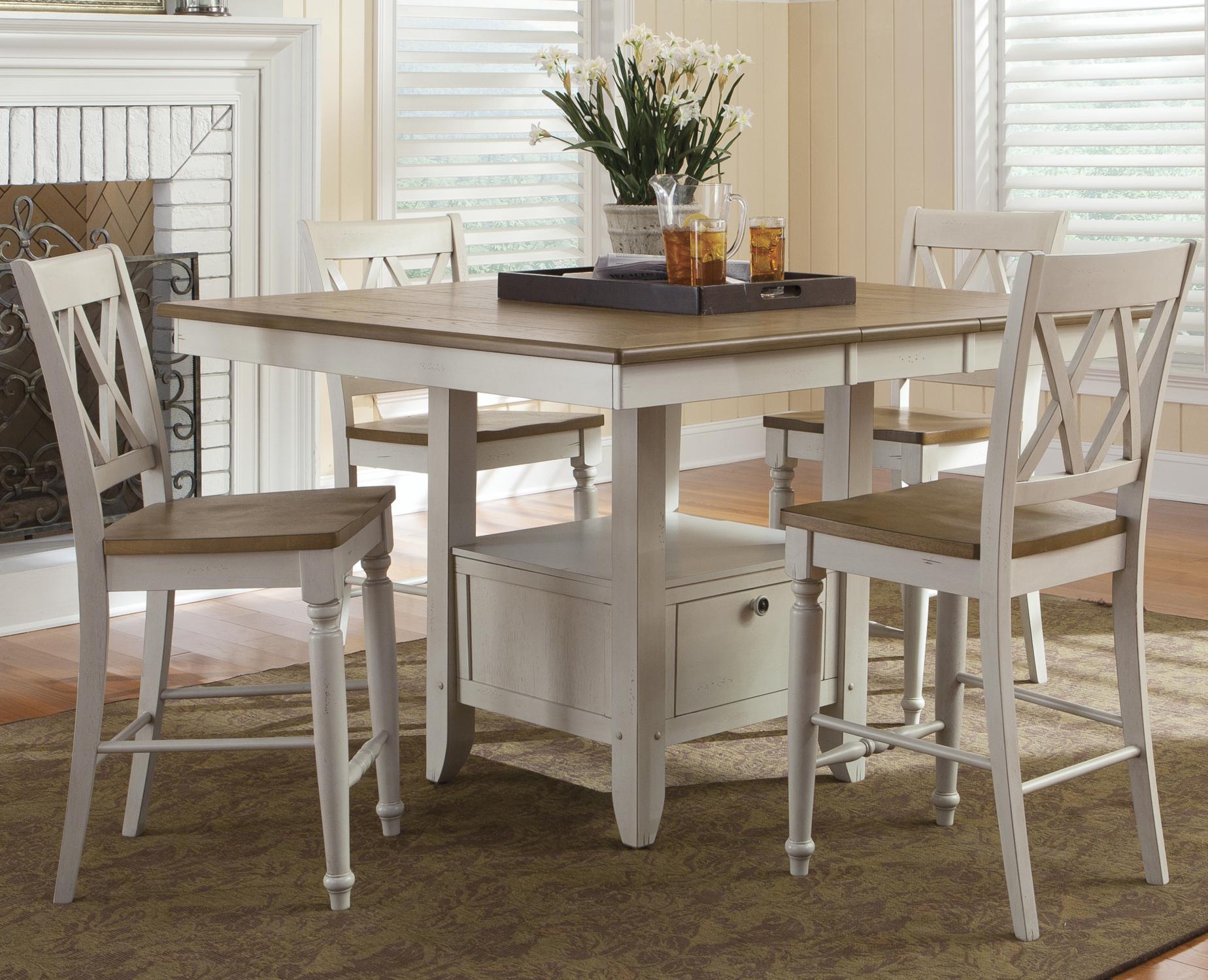 Liberty Furniture Al Fresco Iii Gathering Table With Storage Royal Furniture Pub Tables