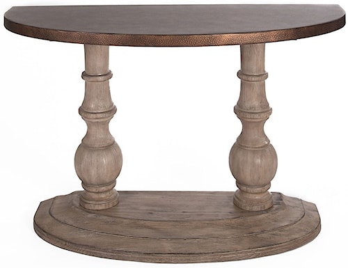 Liberty Furniture Alamosa Relaxed Vintage Half Moon Sofa Table With Liberty Furniture Alamosa Relaxed Vintage Half Moon Sofa Table With Metal Top