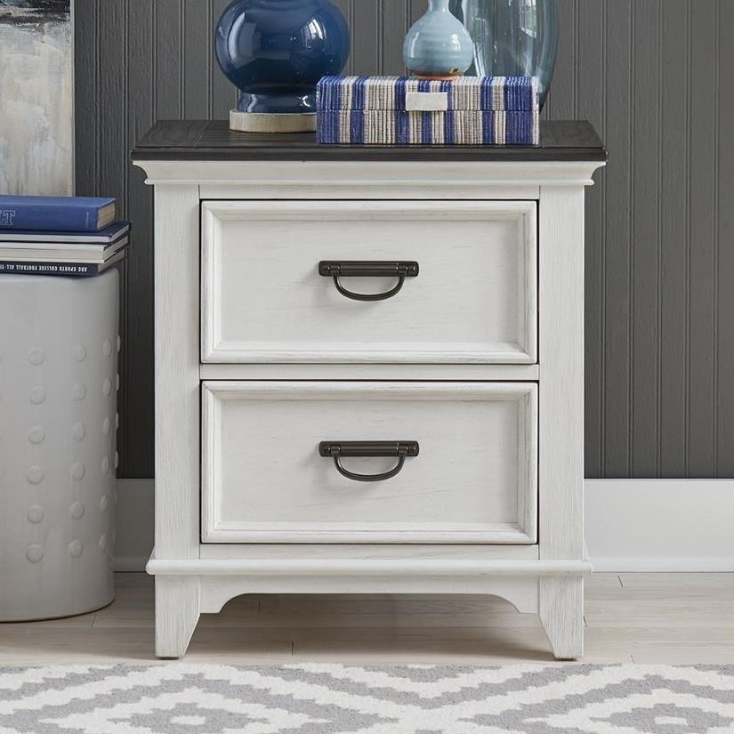 Liberty Furniture Allyson Park 417 Br60 Cottage 2 Drawer Nightstand With Charging Station Catalog Outlet Nightstands