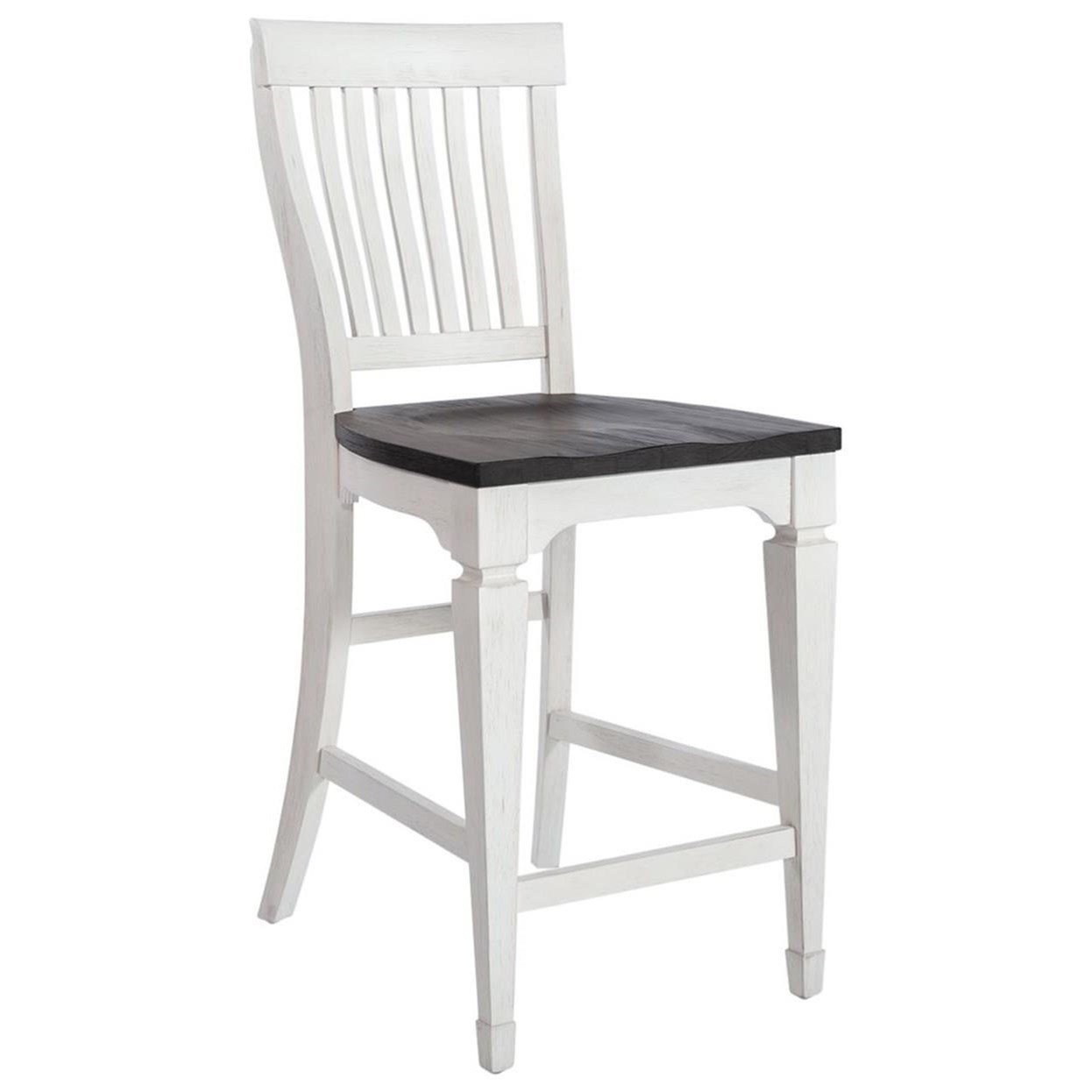White Oak Seat Bar Stool Slat Back Chair Dining Kitchen Island Counter Wood New 