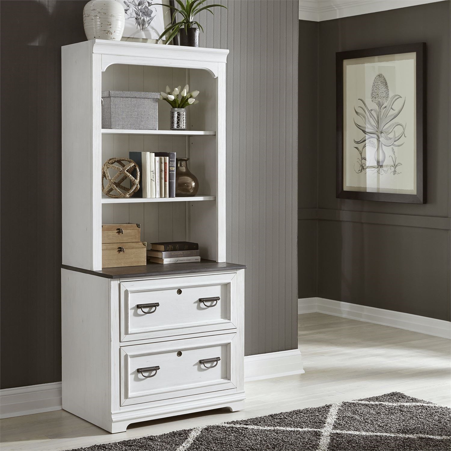 Liberty Furniture Allyson Park 417 Ho147 Transitional Two Toned Lateral File Northeast Factory Direct Lateral Files