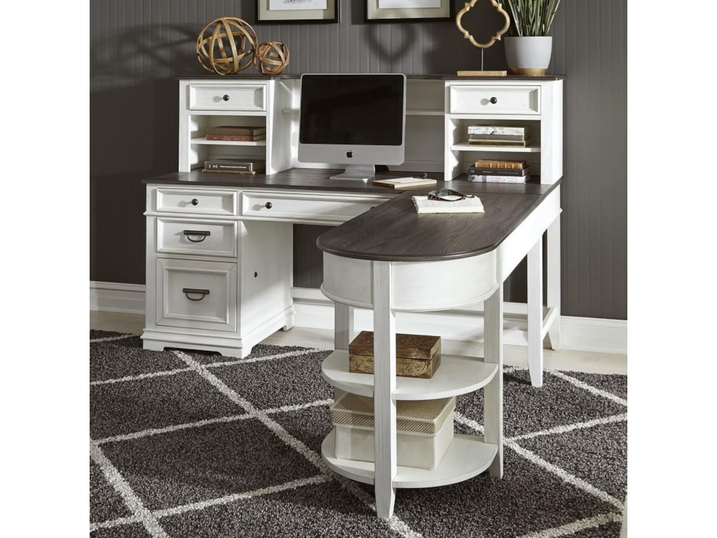 Liberty Furniture Allyson Park Transitional L Shaped Desk With Hutch Wayside Furniture Desk Hutch Sets